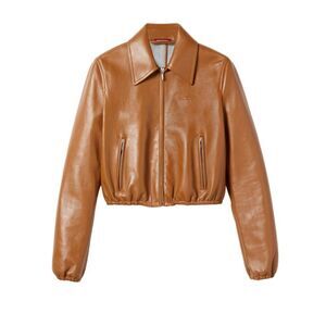 Gucci Women Leather Bomber Jacket